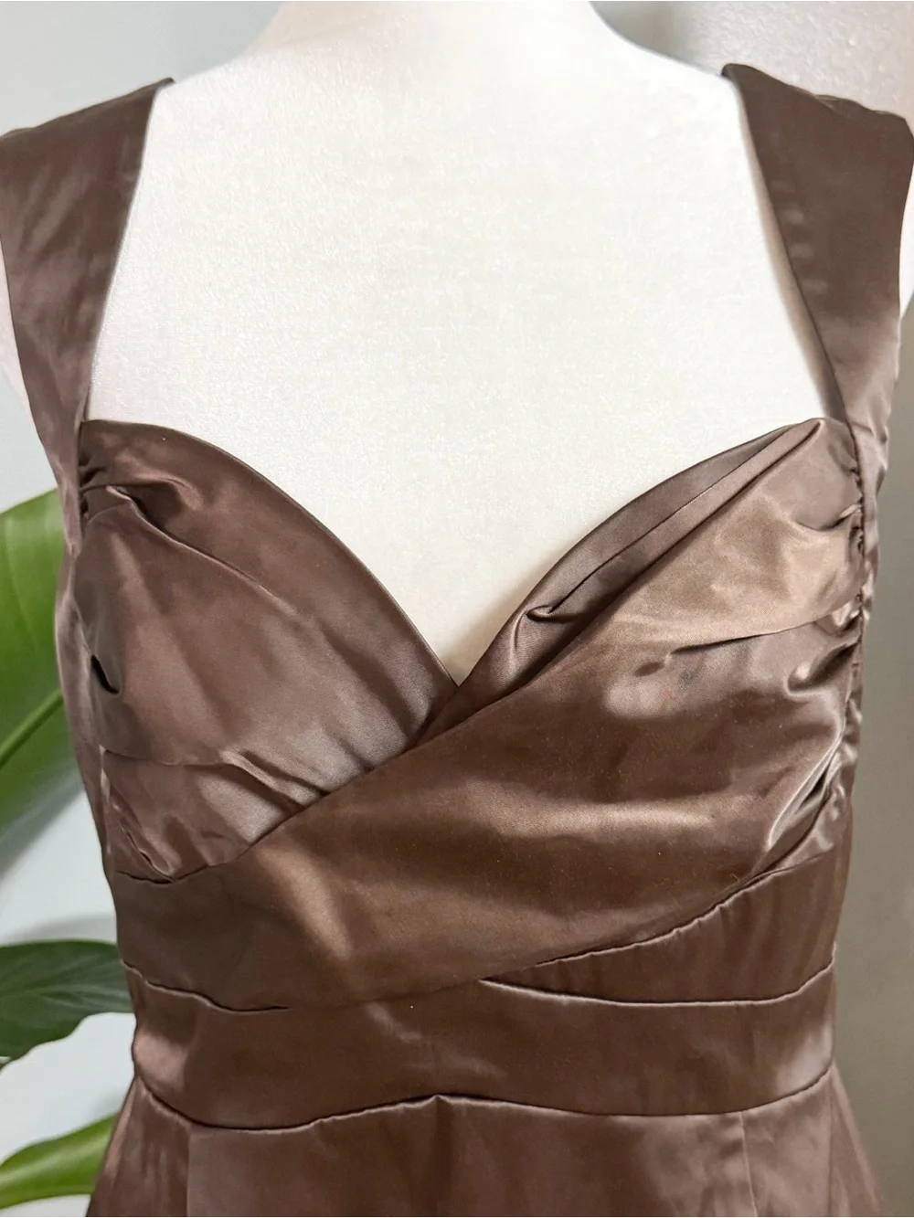Vintage Y2K Jessica Simpson Brown Satin Cocktail Dress Size 10